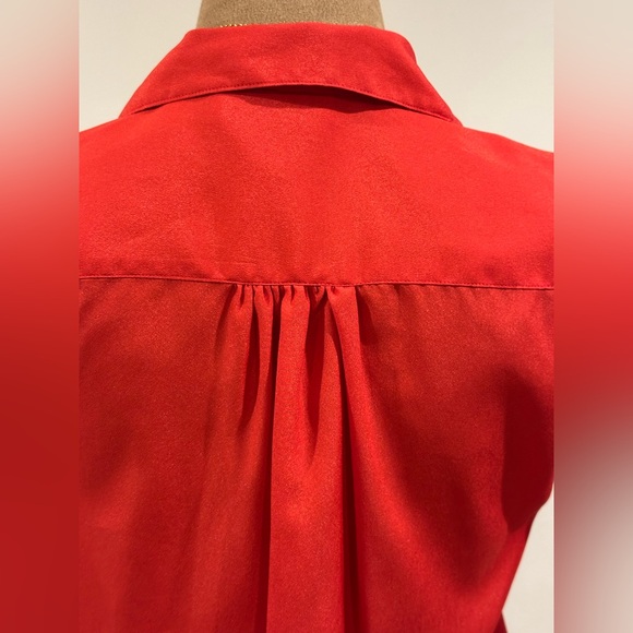 Dana AshleyVintage Red Button Down Collard  Shorts Sleeves.Pleated Blouse Sz 10. - Picture 10 of 17